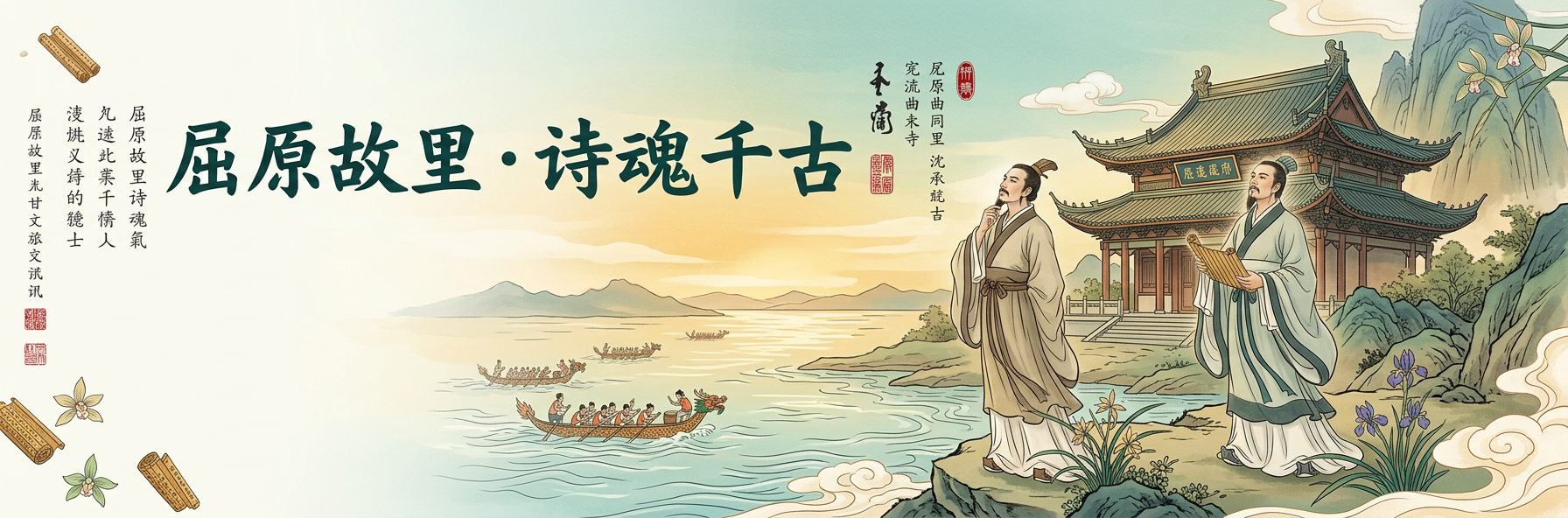 屈原故里祠庙建筑与层层台阶